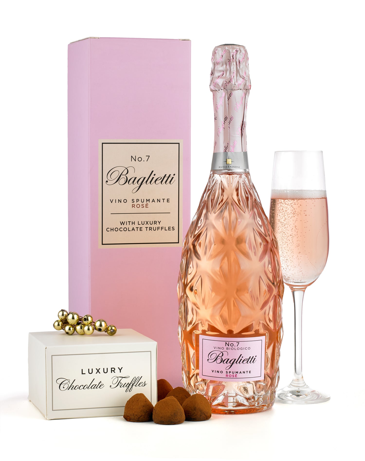 Baglietti Rose Pink Prosecco & Chocolates Gift Set Spicers of Hythe