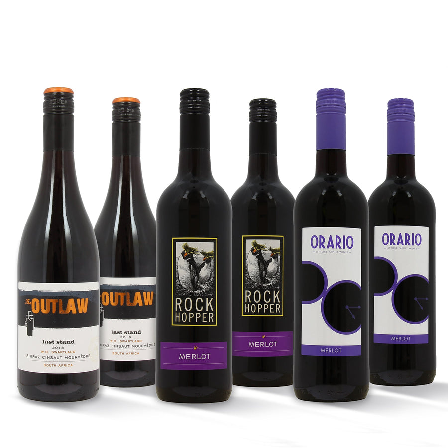 red wine case of 6 value selection